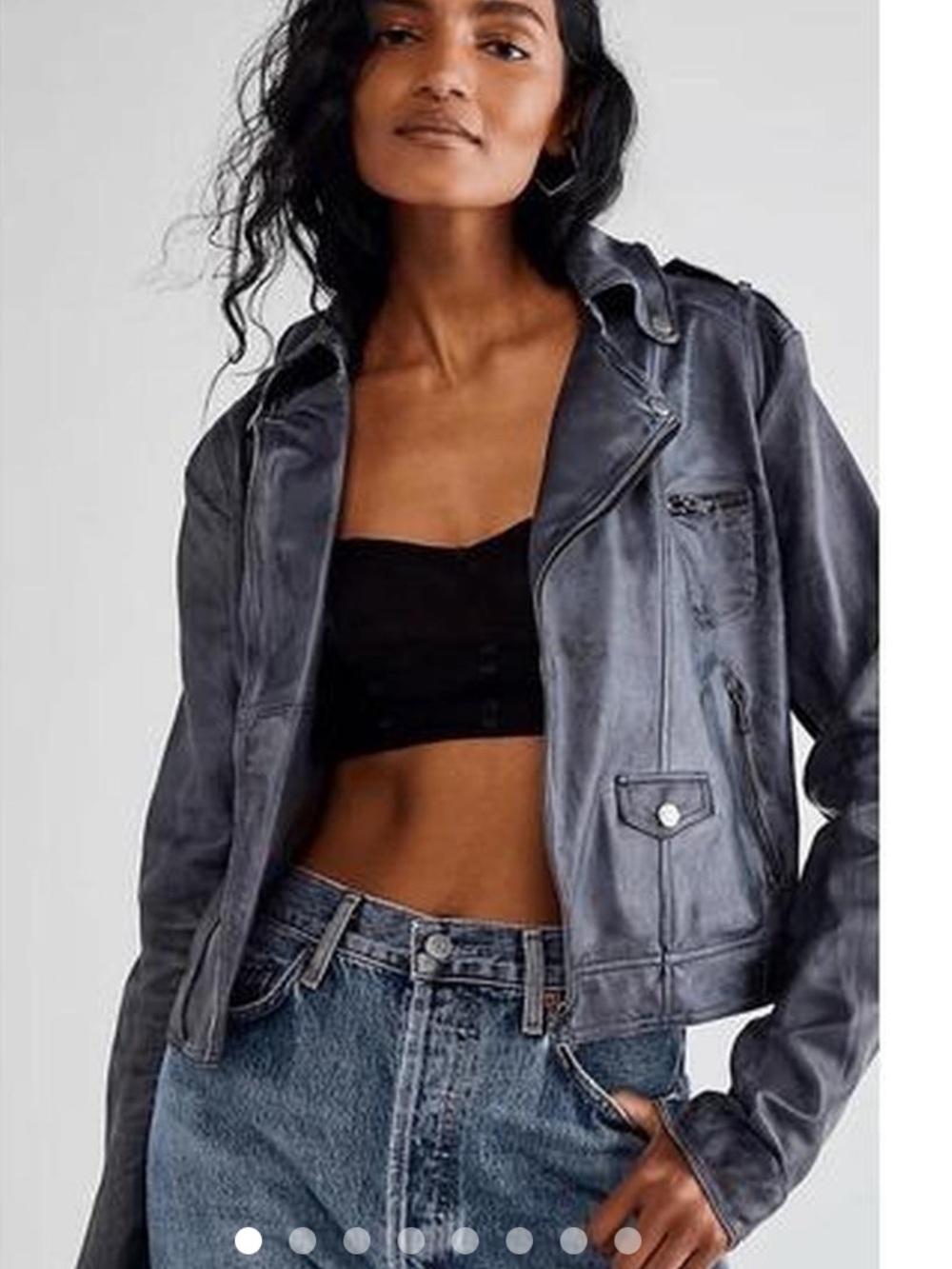 ✨NWOT Leather JKT NYC Women's Distressed Gray Butter soft Moto Jacket  ✨